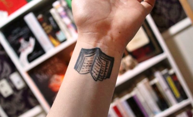 Amazing Book Tattoo On Wrist