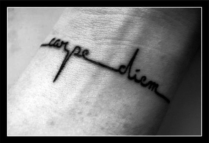 Amazing Carpe Diem Tattoo On Wrist