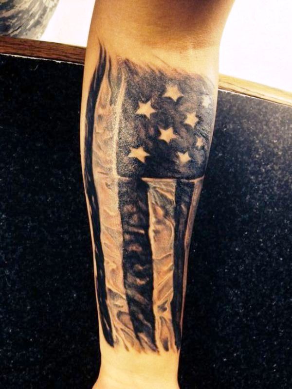 American Flag Wrist Tattoo Design