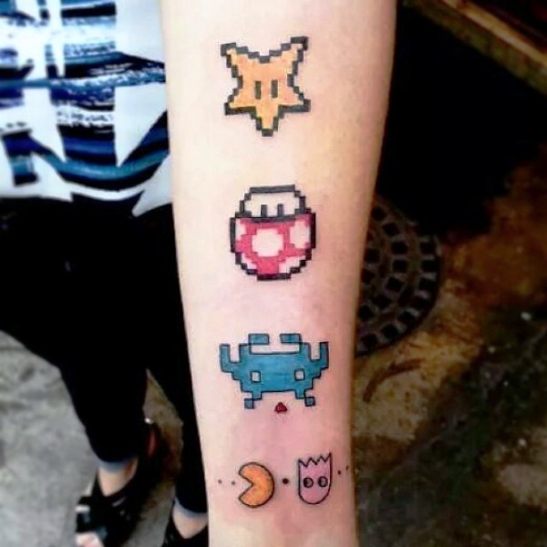 Attractive Pacman Tattoo On Wrist