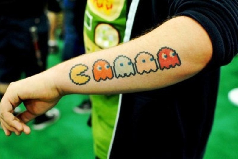Beautiful Pacman Wrist Tattoo