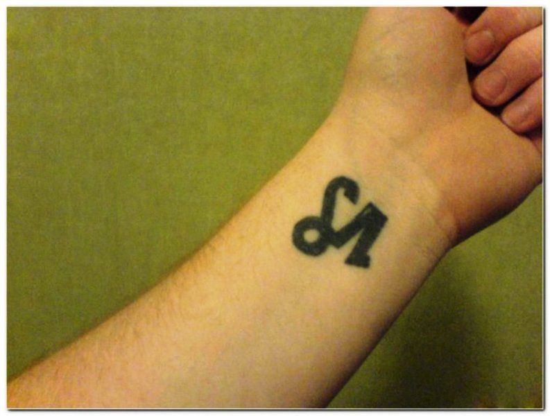 Black Ink Capricorn Zodiac Wrist Tattoo