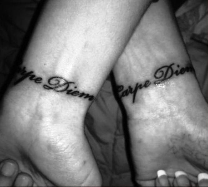 Carpe Diem Tattoo On Both Wrist