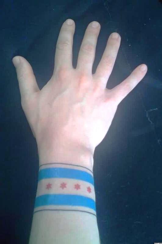 Chicago Flag Tattoo On Wrist
