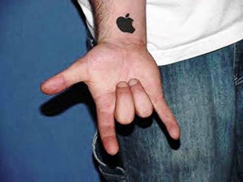 Cool Apple Logo Tattoo On Wrist