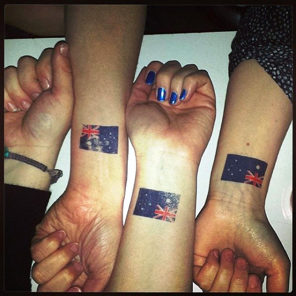 Cool Flag Wrist Tattoo