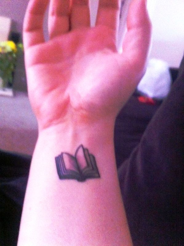 Cool Open Book Wrist Tattoo