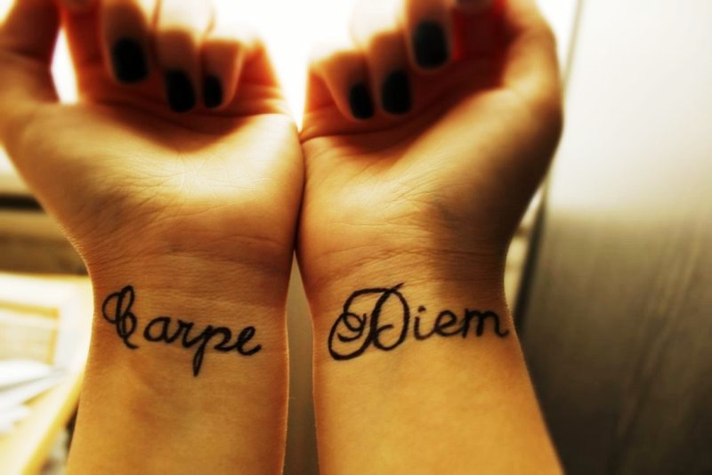 Elegant Carpe Diem Tattoo On Wrist