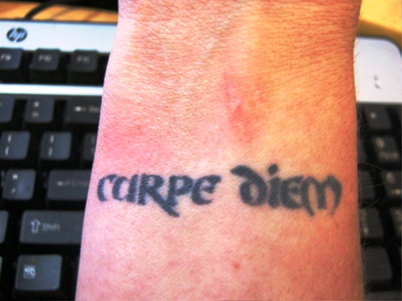 Fabulous Carpe Diem Tattoo On Wrist