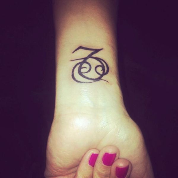 Girly Capricorn Tattoo On Wrist For Girls