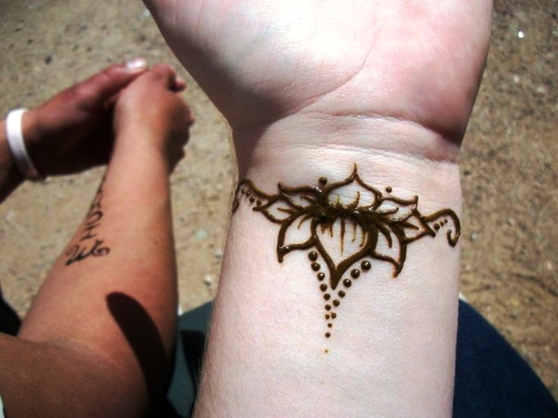 Henna Lotus Tattoo On Wrist