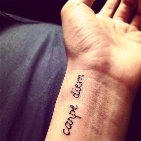 Image Of Carpe Diem Tattoo On Wrist