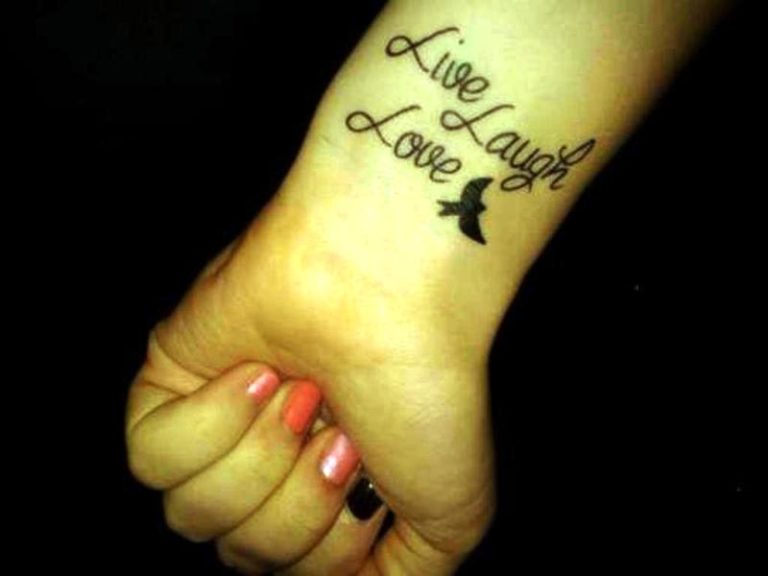 16 Live Laugh Love Wrist Tattoos - Wrist Tattoo Designs