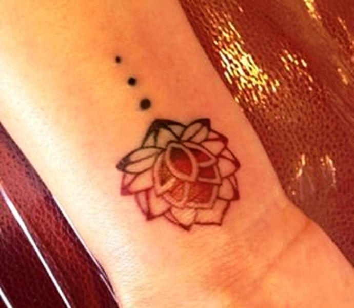 Lotus Tattoo Design On Wrist