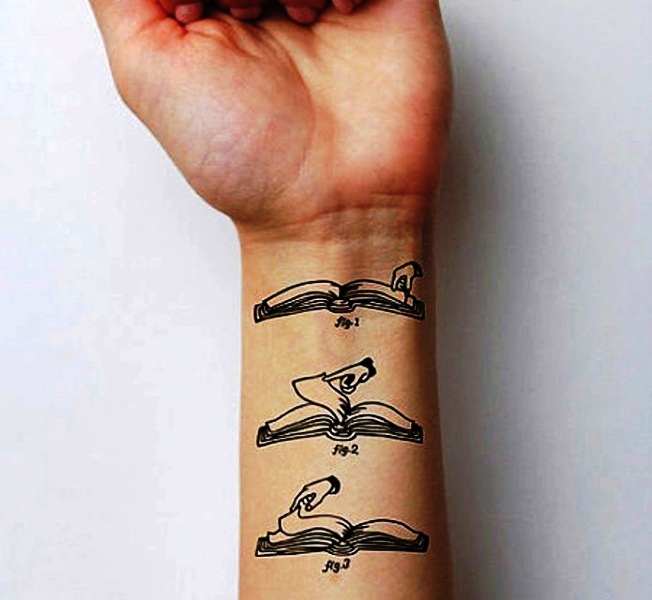 Nice Books Wrist Tattoo
