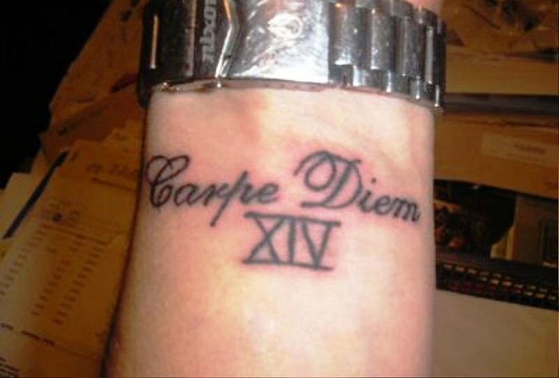 Nice Carpe Diem Tattoo On Wrist