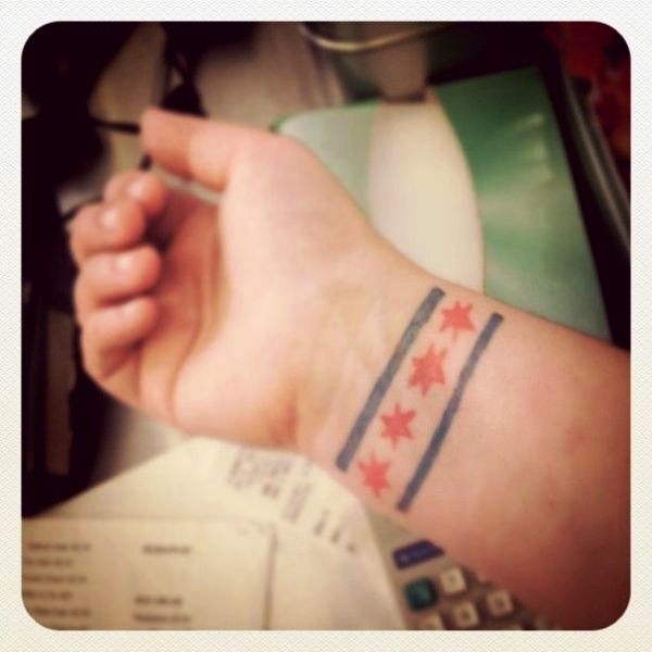 Nice Flag Tattoo On Wrist