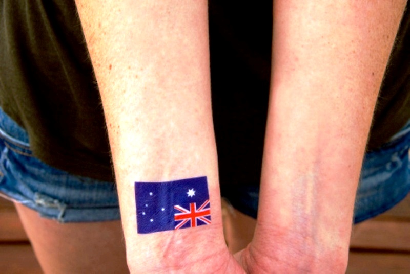 Nice Flag Wrist Tattoo