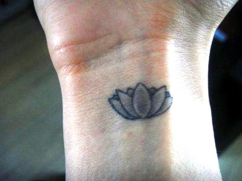 Nice Lotus Flower Tattoo On Wrist