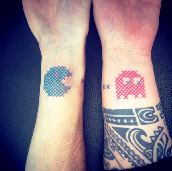 Nice Pacman Wrist Tattoo