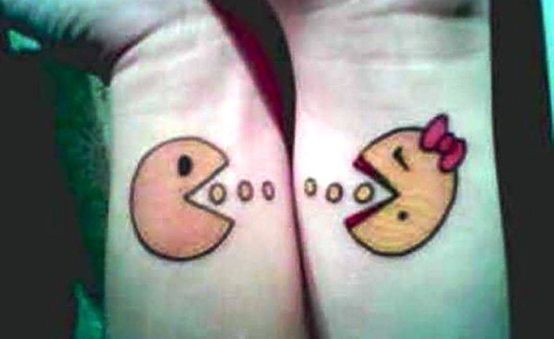 Pacman Love Tattoo On Wrist