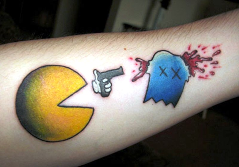 Pacman Tattoo On Wrist