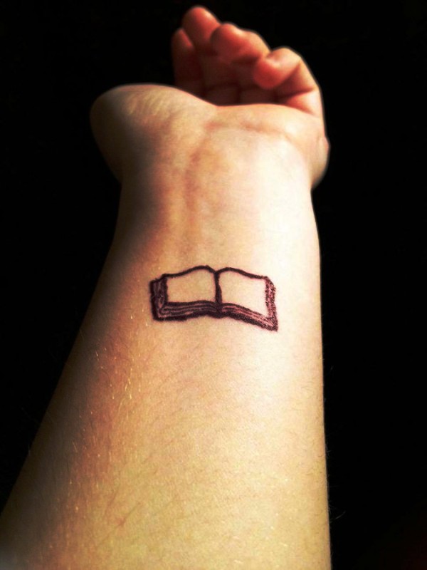 Pretty Book Tattoo On Wrist