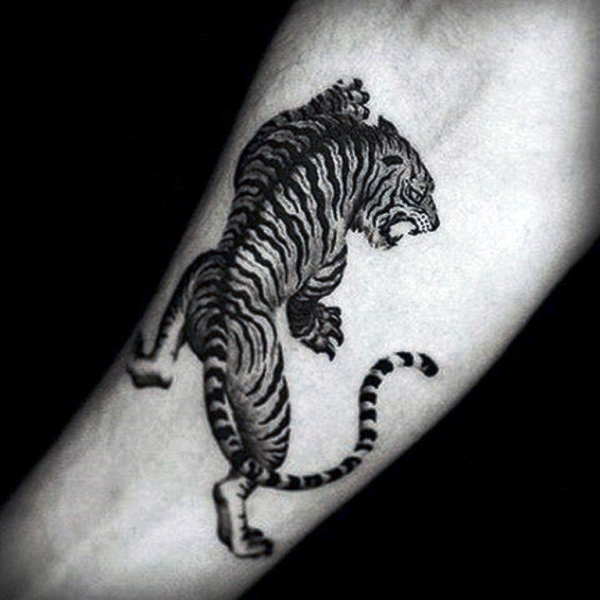 Realistic Tiger Tattoo On Wrist