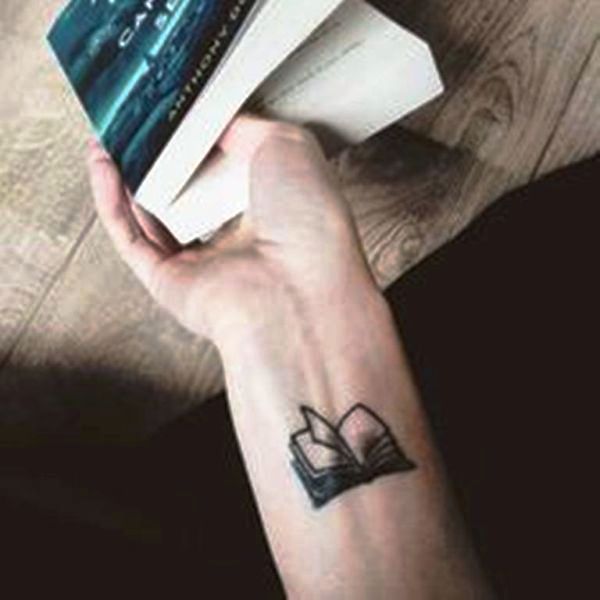 Small Book Wrist Tattoo