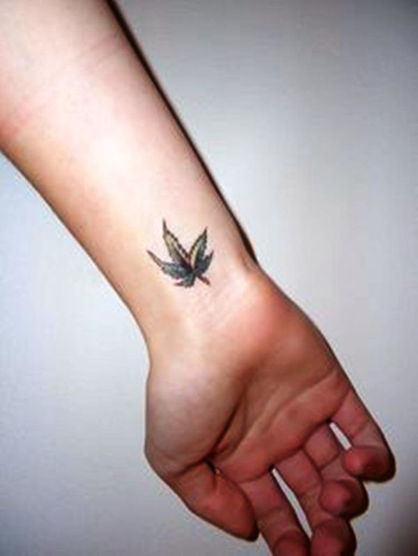 Stunning Maple Leaf Tattoo On Wrist