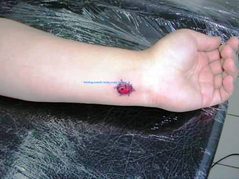 Wonderful Ladybug Wrist Tattoo